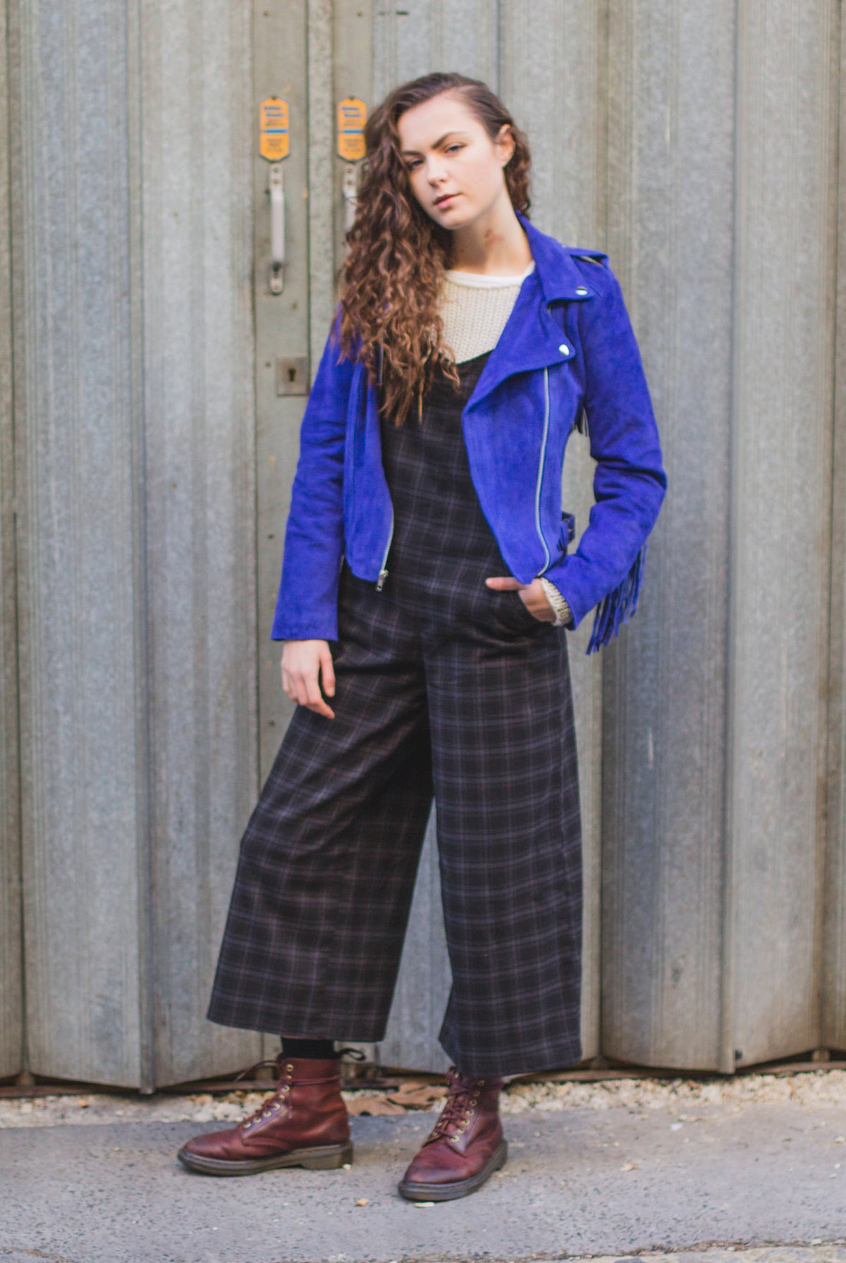 Suede Fringe Festival Jacket | 80's Style | Cobalt Blue (Can Be Ordered Without Fringe)