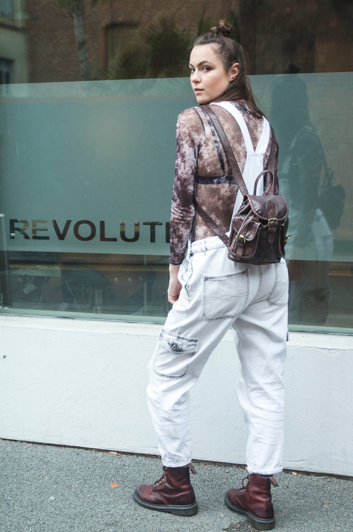Mini Leather Rucksack Backpack With Long Straps