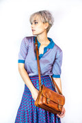 Leather Messenger Bag Satchel In Brown Italian Cowhide