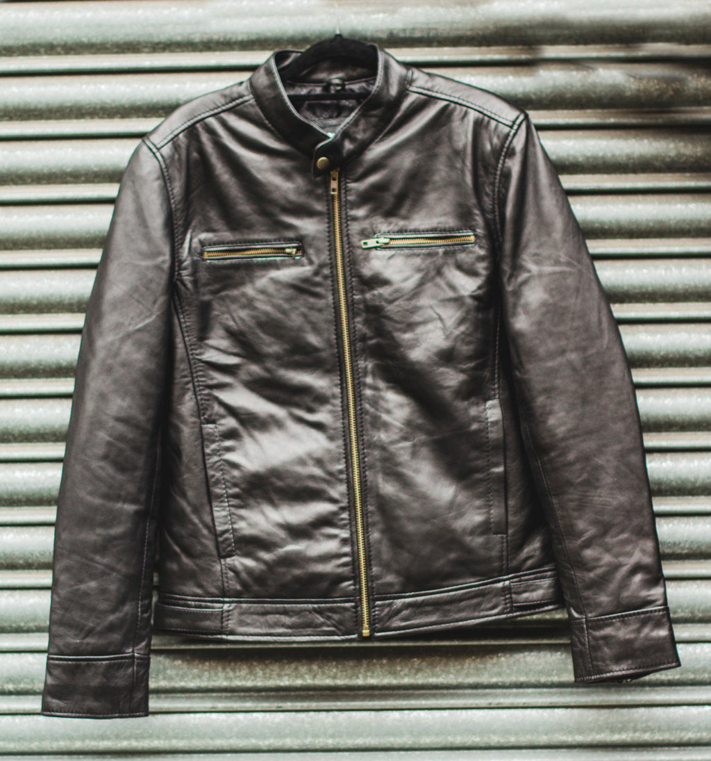 Premium Soft Black Leather Biker Motorcycle Jacket