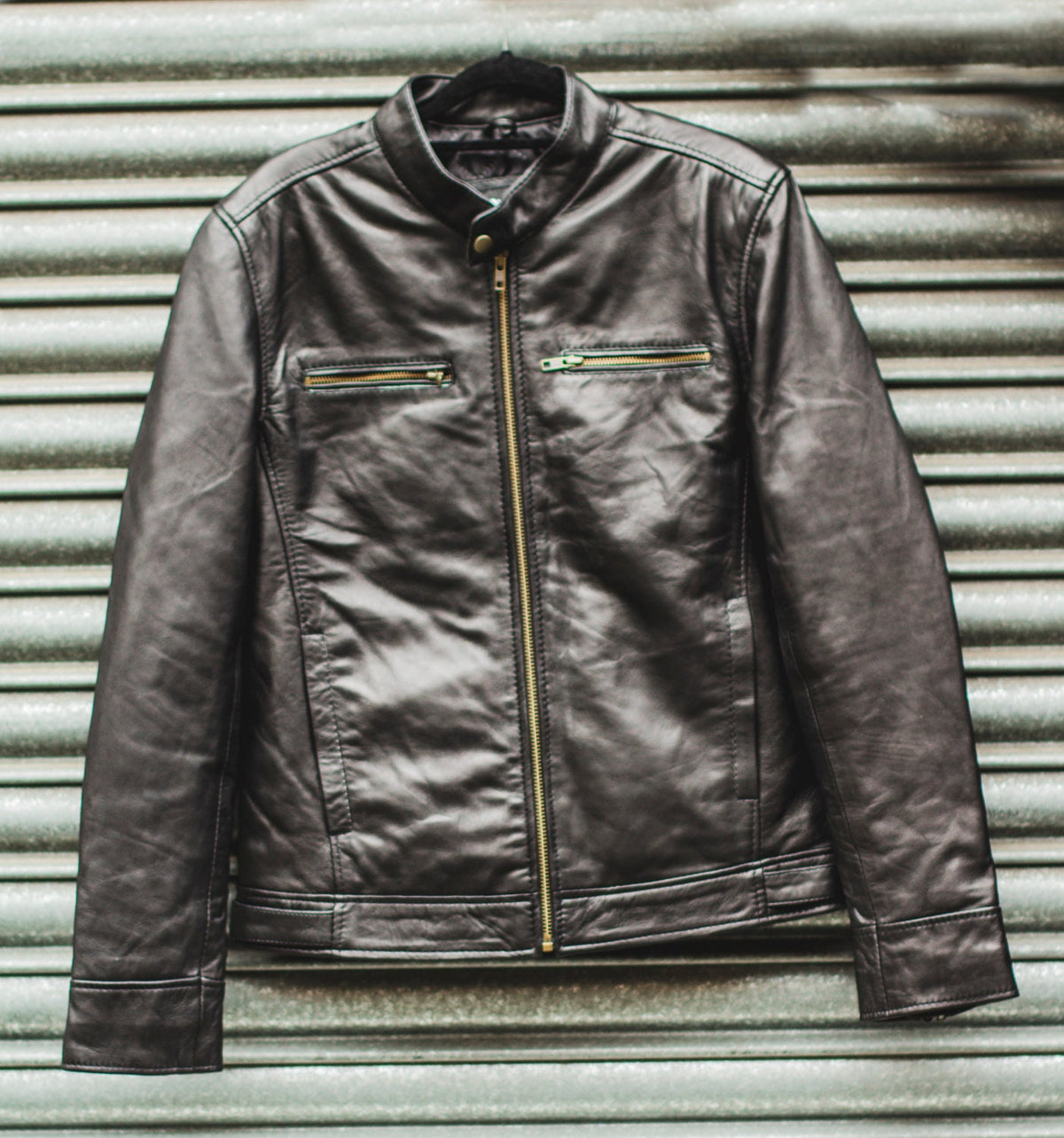 Premium Soft Black Leather Biker Motorcycle Jacket
