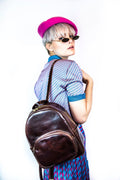 Leather Backpack Dark Brown In Italian Cowhide (Medium)