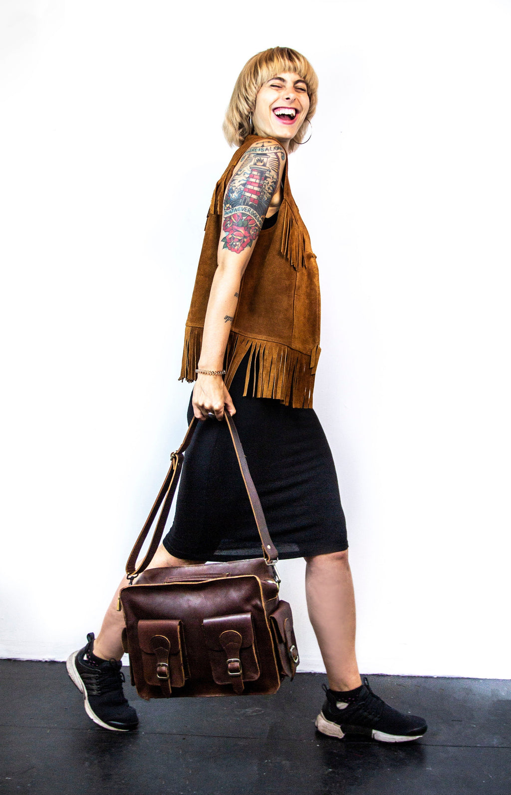 Messenger Bag Camera Satchel in Wine Brown Leather