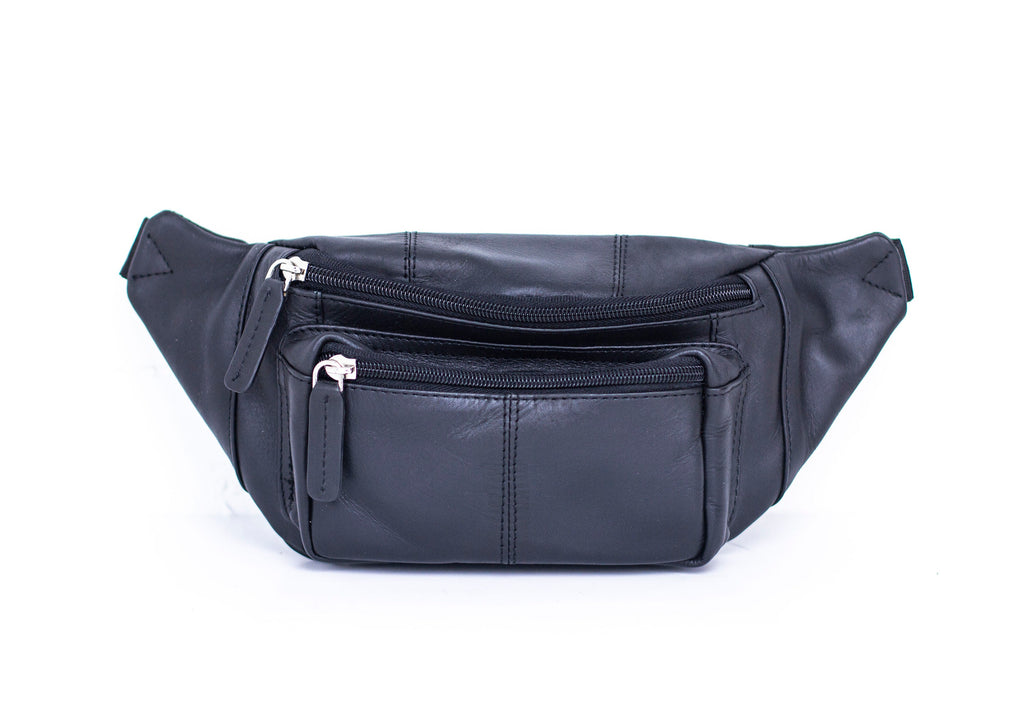 Bumbag Crossbody Belt Bag In Soft Black Hunter Leather