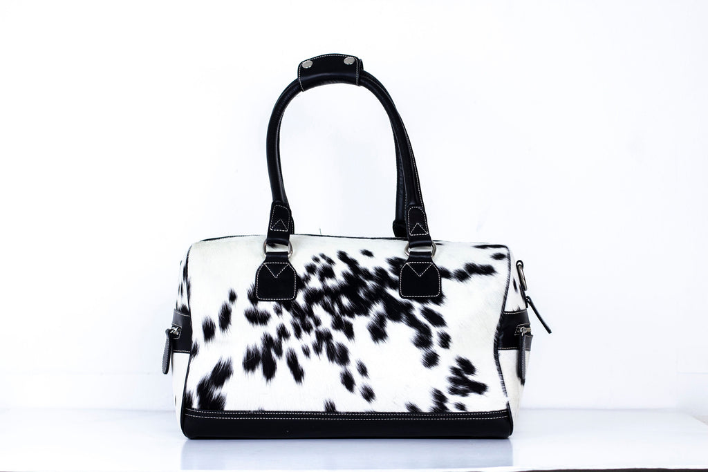 Patterned Cow Hair Cowhide Duffle Bag
