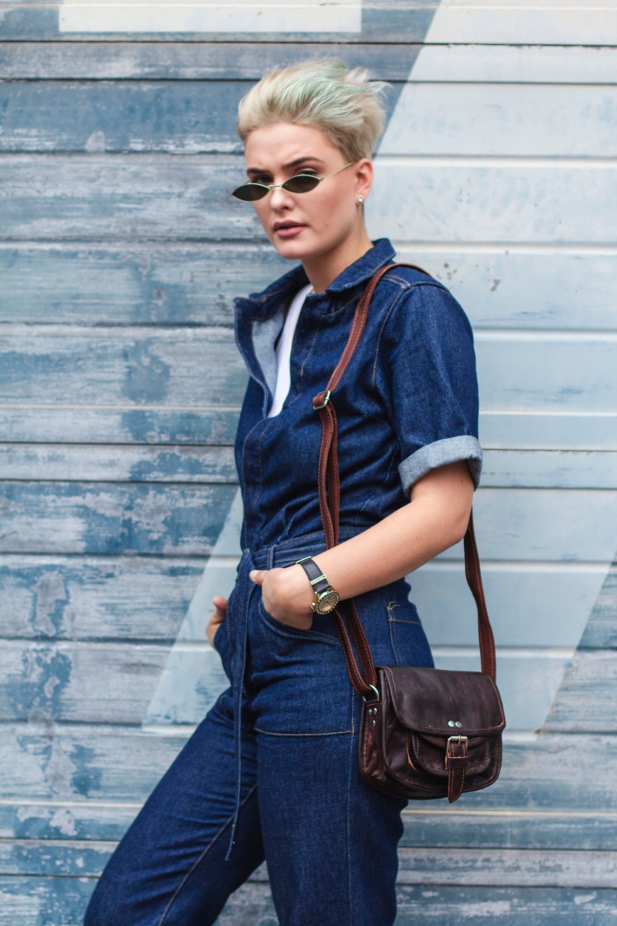 Crossbody Saddle Bag In Coco Brown Moroccan Leather