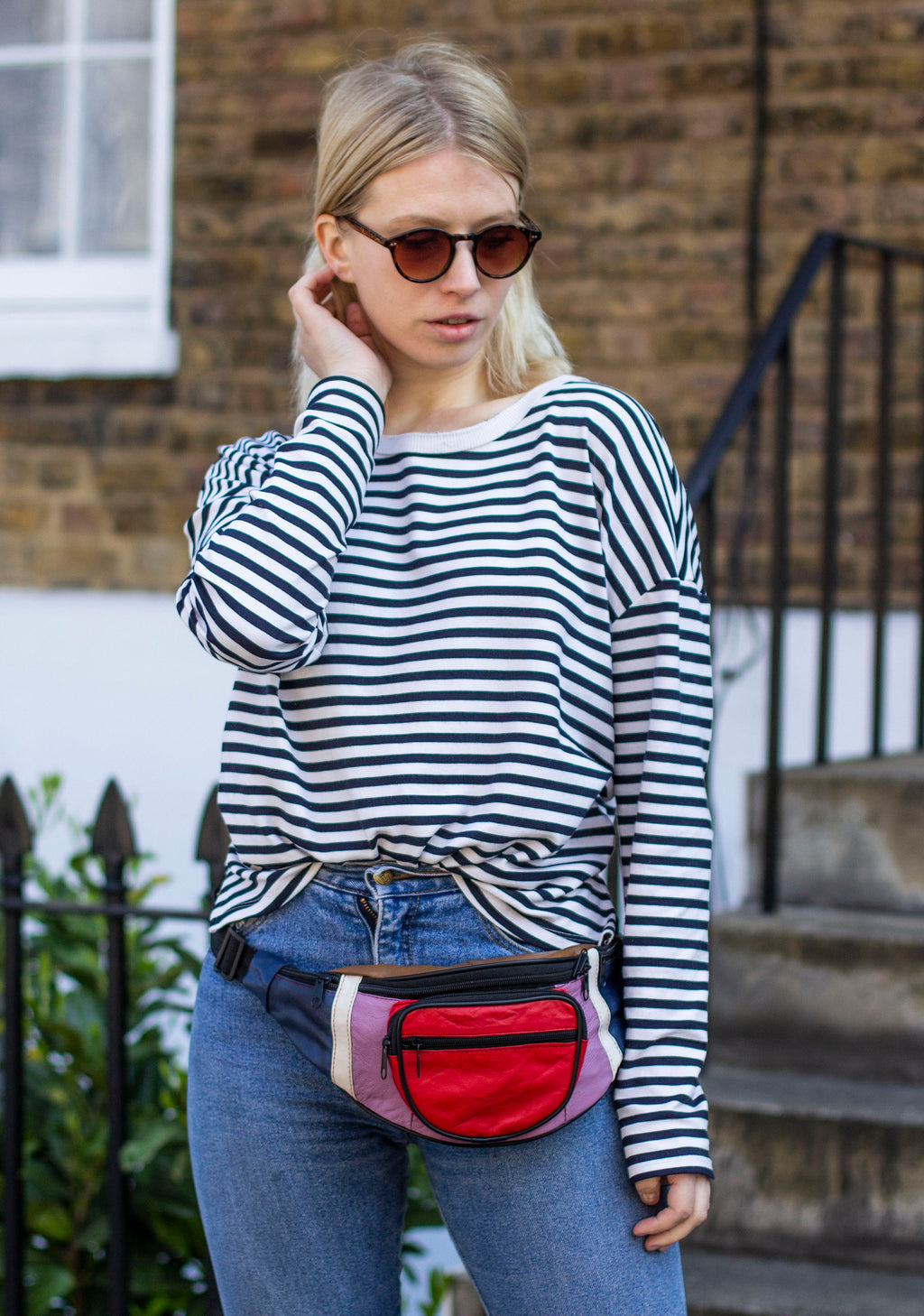 Leather Bumbag Belt Bag In Multi Colour Combo