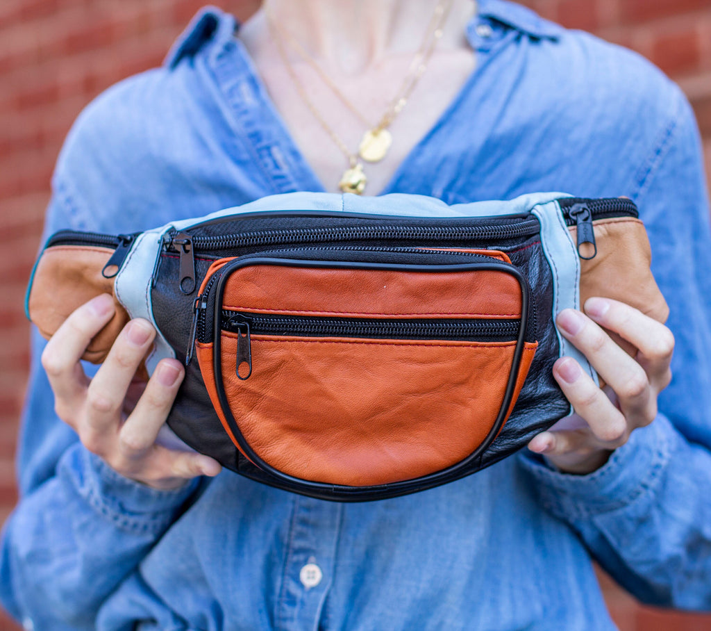 Leather Bumbag Belt Bag In Multi Colour Combination