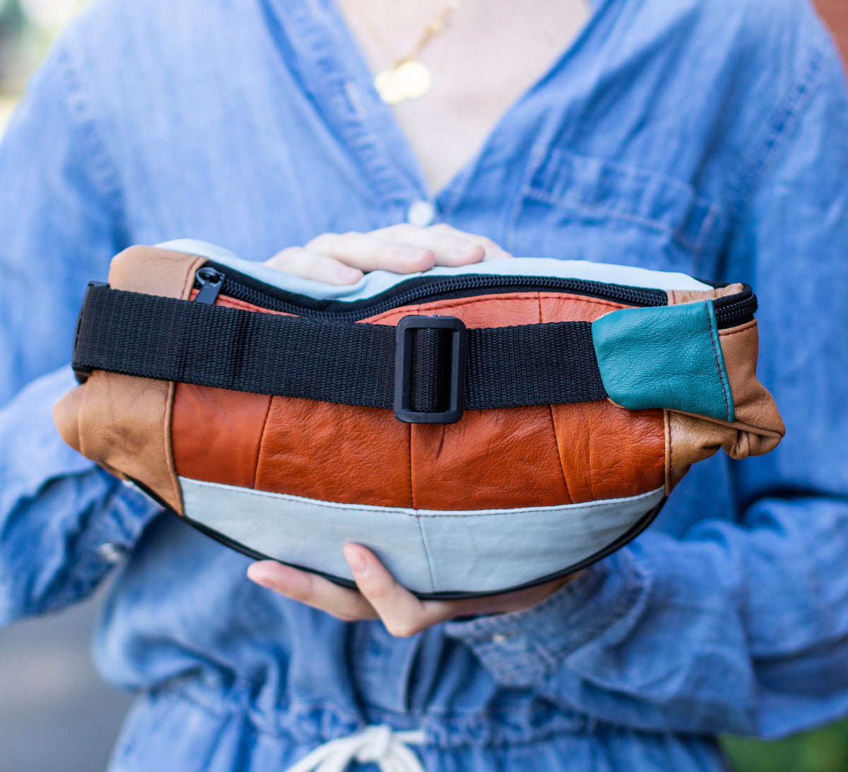 Leather Bumbag Belt Bag In Multi Colour Combination