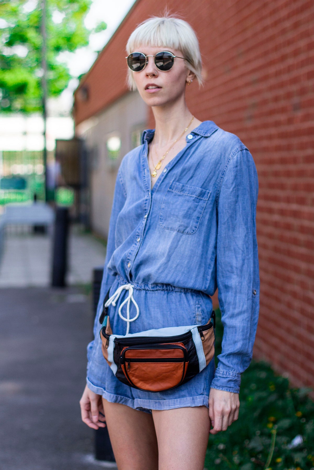 Leather Bumbag Belt Bag In Multi Colour Combination