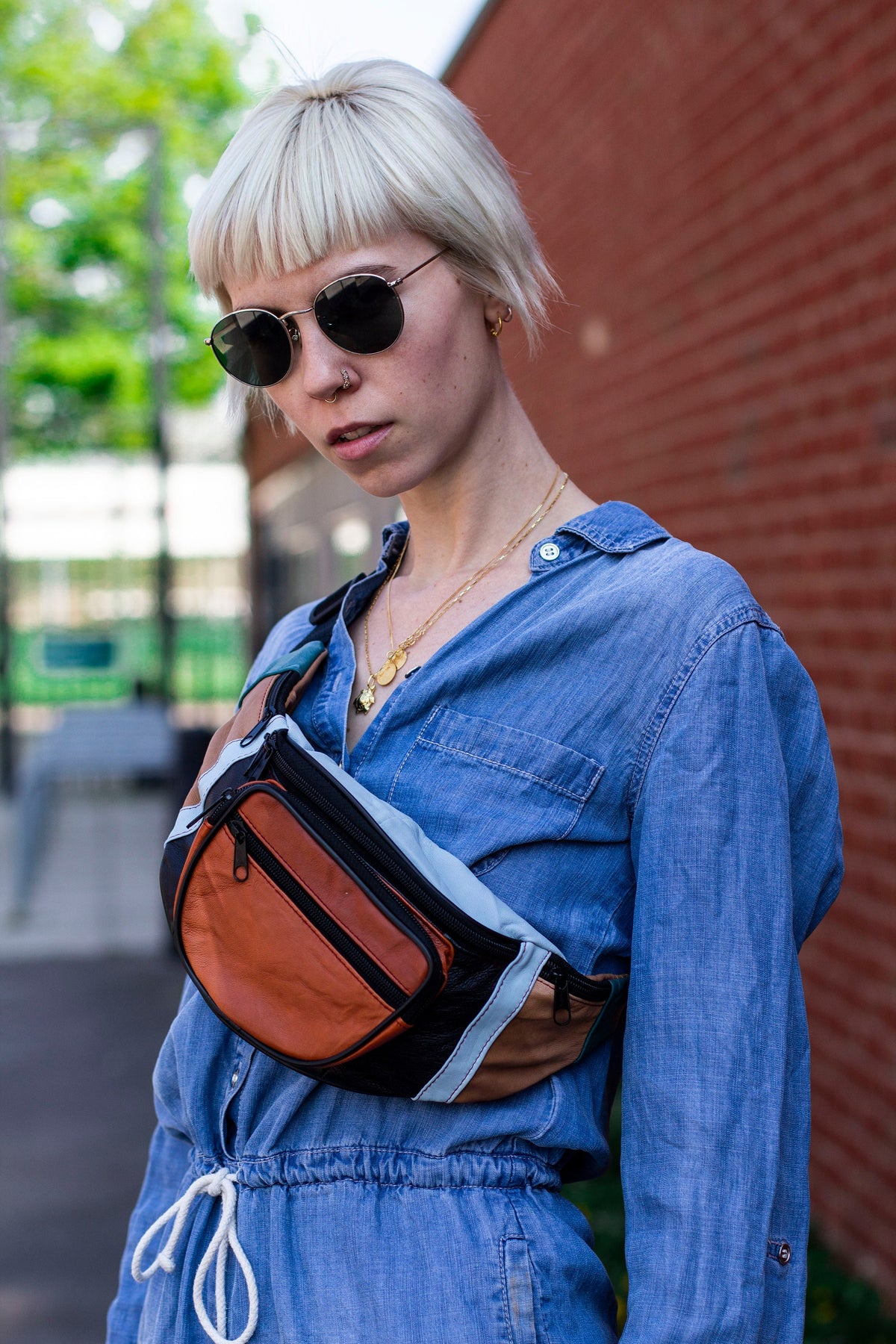 Leather Bumbag Belt Bag In Multi Colour Combination