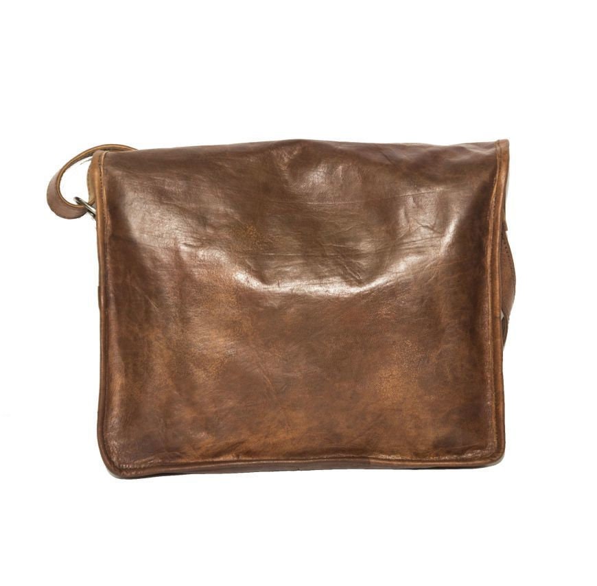 80's Style Moroccan Leather Messenger Bag Satchel