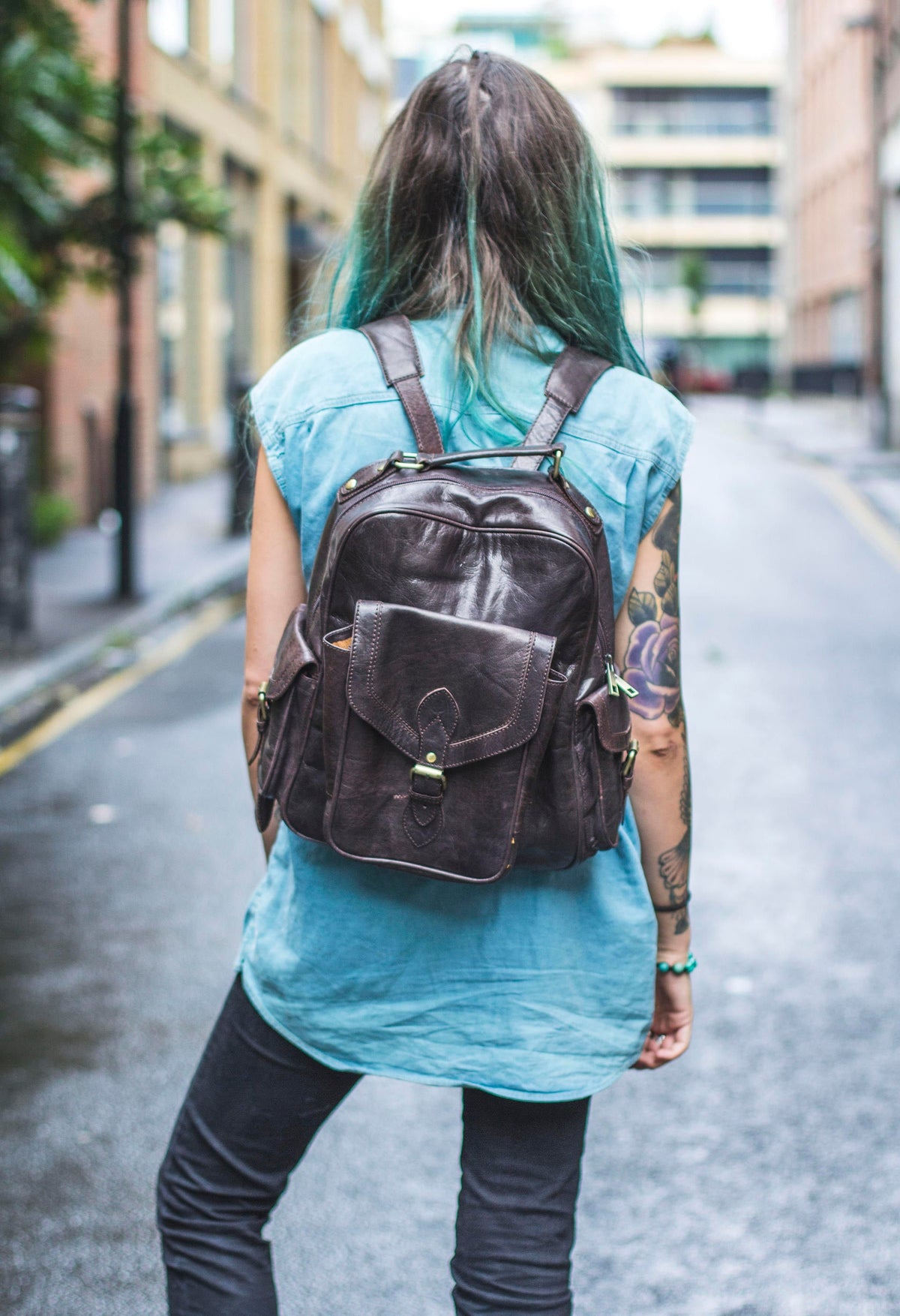 Premium Coco Leather Work Office Backpack