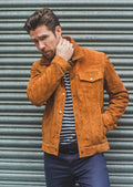 Tan Suede Western Trucker Jacket