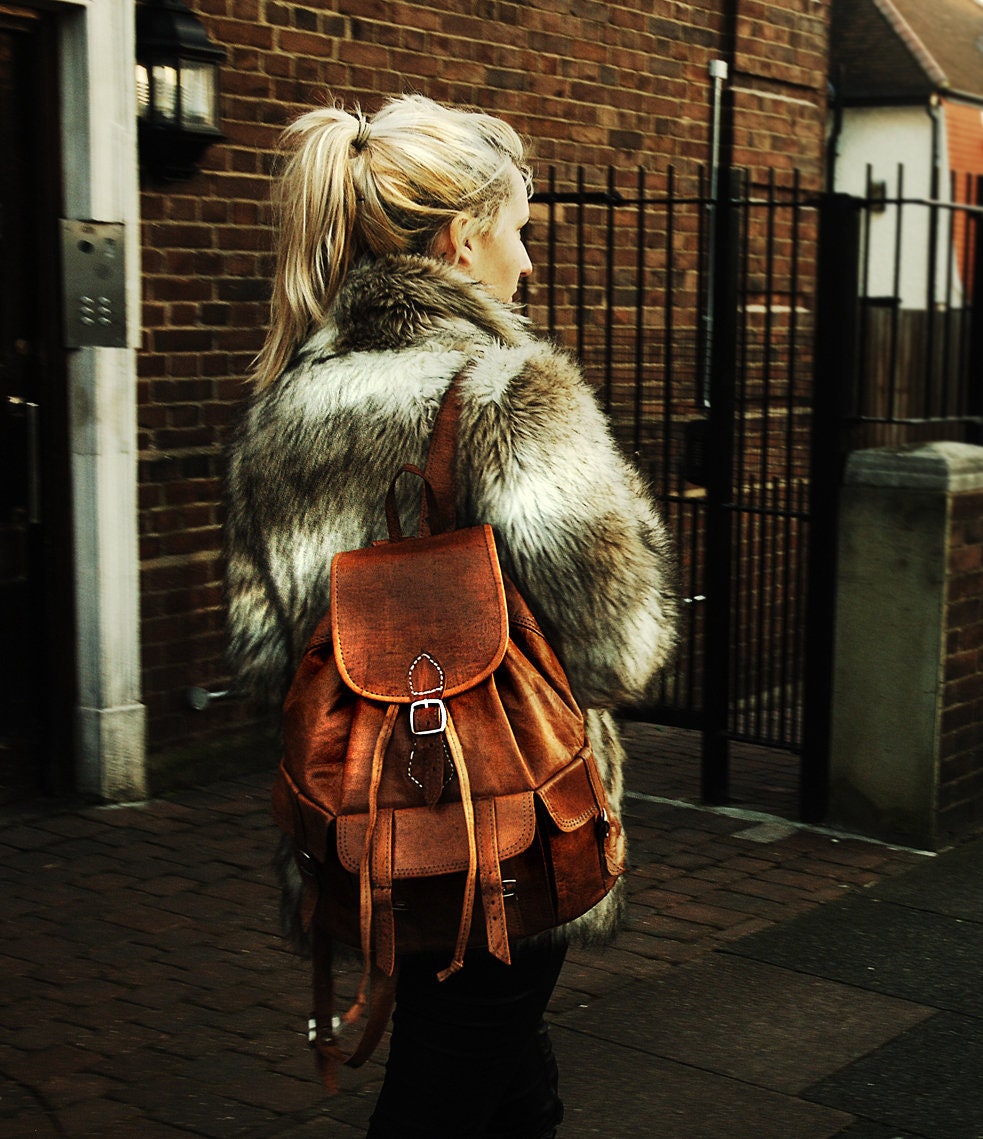Oil Tanned Hand Polished Leather Rucksack Backpack