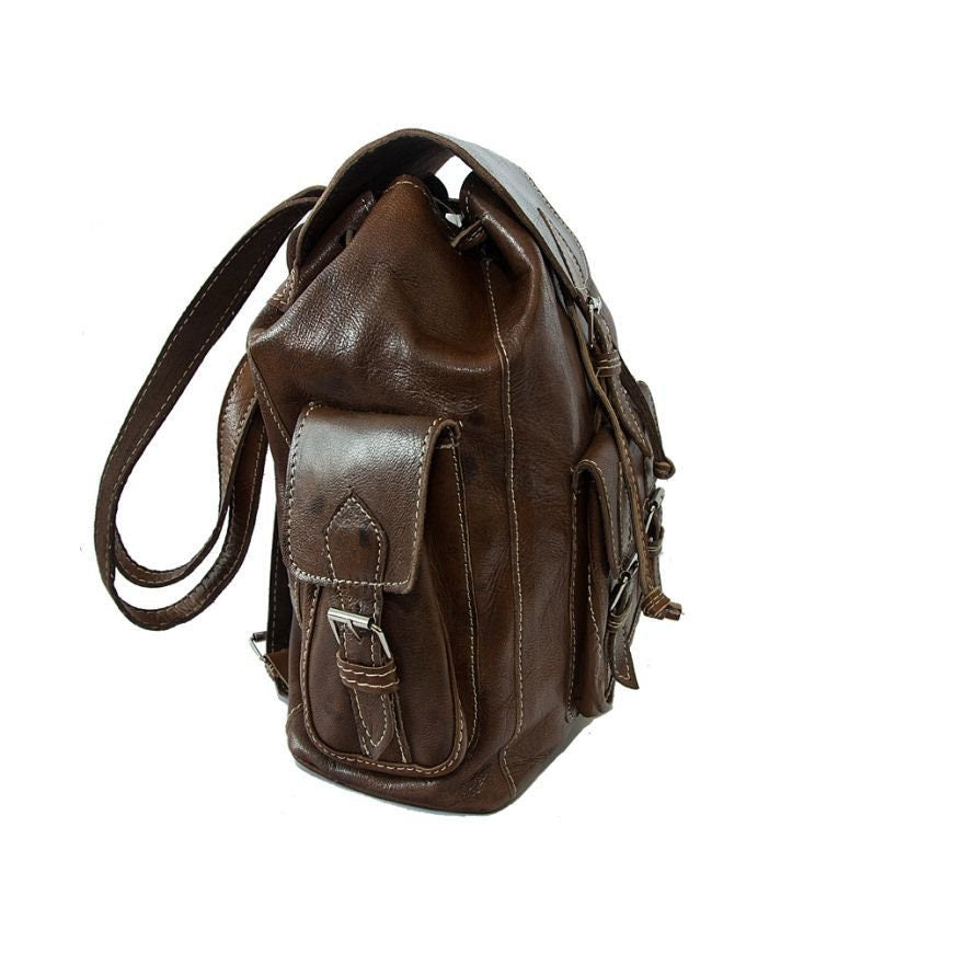Brown Leather Rucksack Backpack
