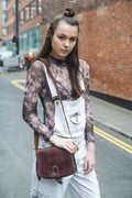Hand Stitched Brown Leather Satchel bag