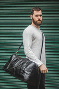Traveller's Holdall | Duffle Bag | Black Gloss Leather