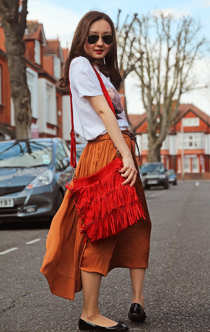 Suede Fringe Festival Summer Shoulder Bag