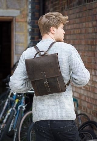 Brown Leather Satchel Backpack Convertible