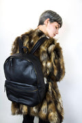 Premium Grained Black Leather Office / Work Backpack