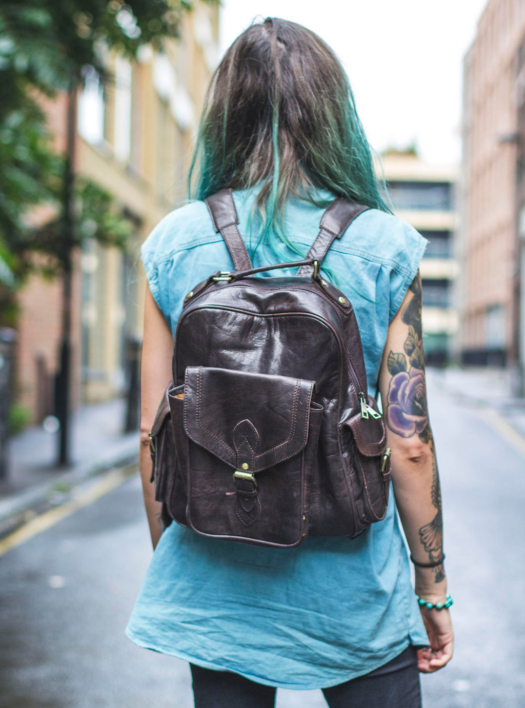 Premium Coco Leather Work Office Backpack