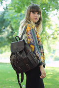 Dark Brown Leather Rucksack | 80's Boho Style
