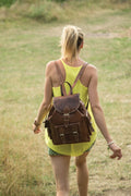Brown Leather Rucksack Backpack
