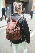 Leather Safari Rucksack With Zipped Pockets