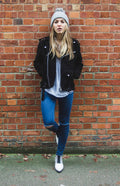 Genuine Black Suede Biker Jacket 80's Style
