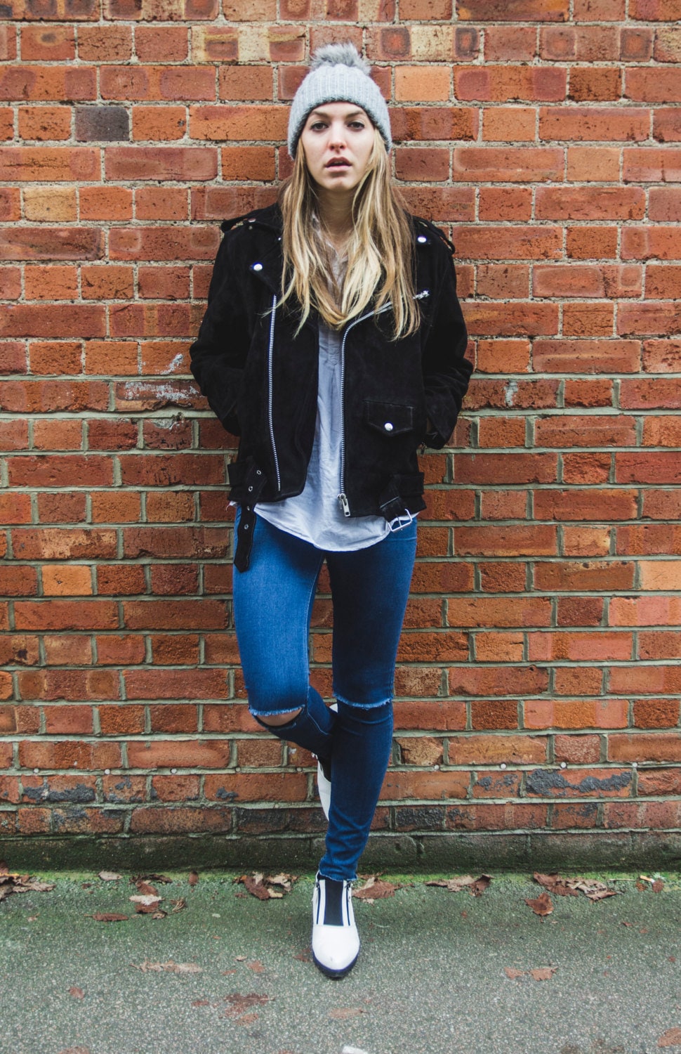 Genuine Black Suede Biker Jacket 80's Style