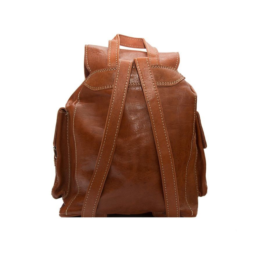 Tan Leather Rucksack Backpack