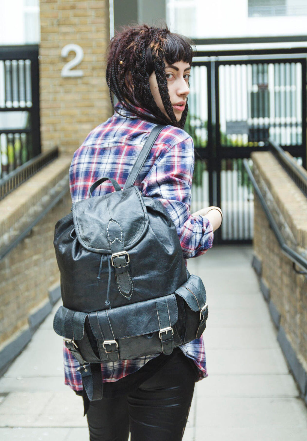 Black Leather Rucksack | Mediterranean Leather Backpack