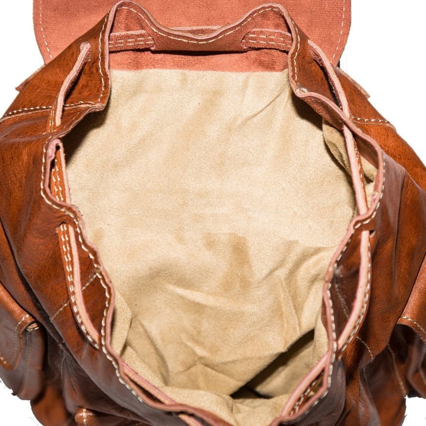 Tan Leather Rucksack Backpack