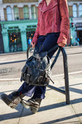 Black Leather Moroccan Rucksack Backpack