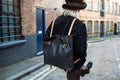 Brown Leather Shopper Tote Rucksack Backpack