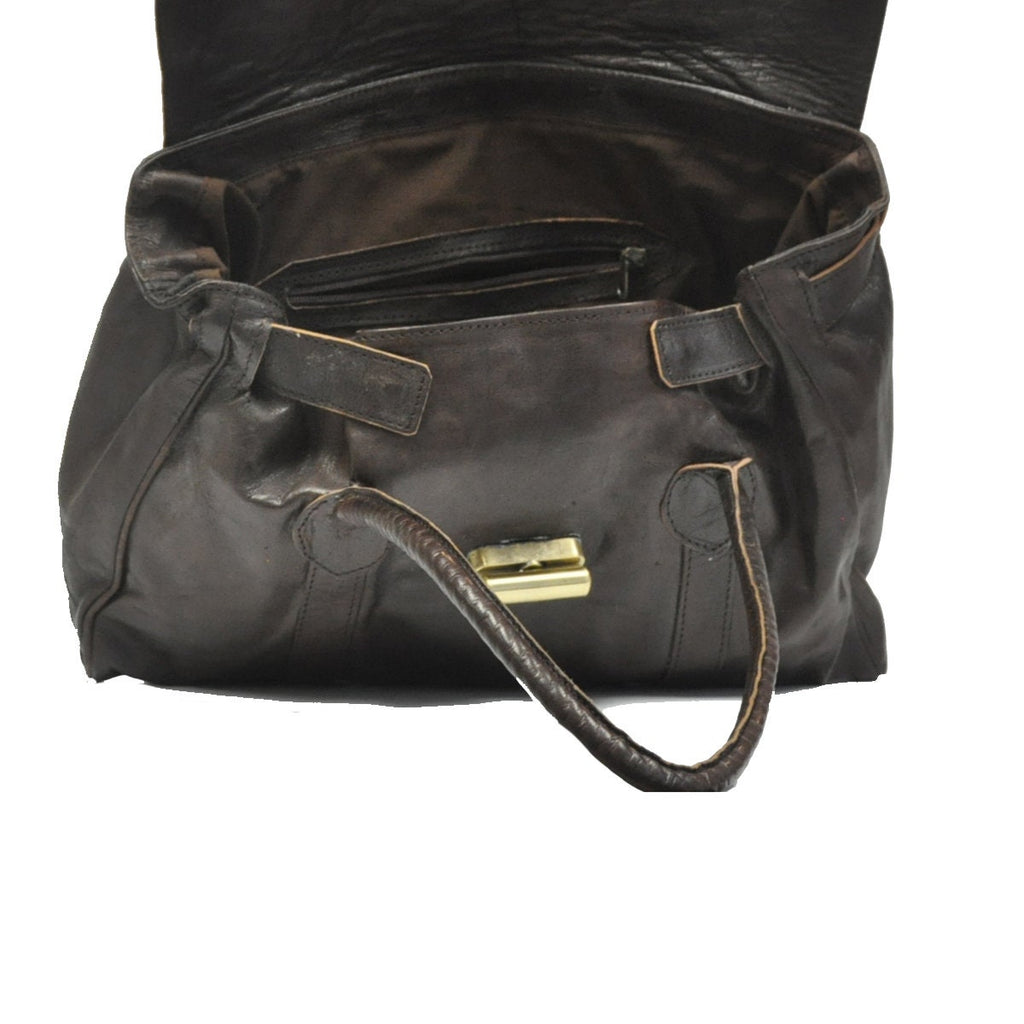 Brown Leather Shoulder Bag Handbag
