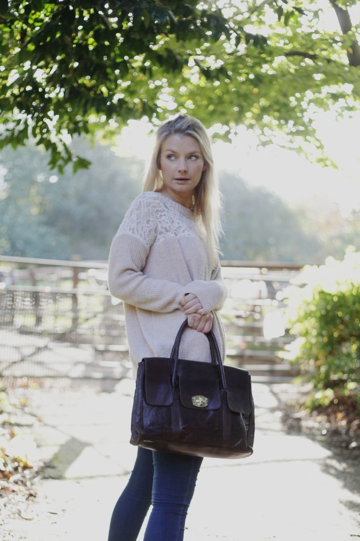Brown Leather Shoulder Bag Handbag