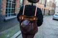 Distressed Leather Shopper Tote Rucksack Backpack