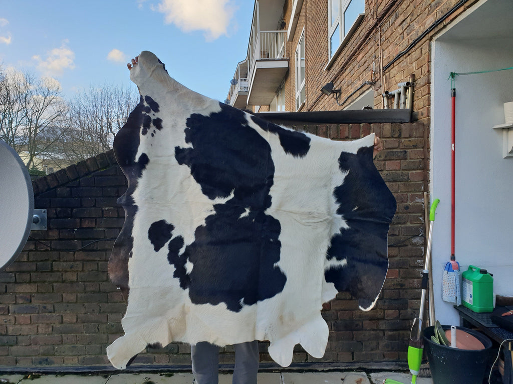XL Genuine Cowhide Cow Skin Black And White Pattern