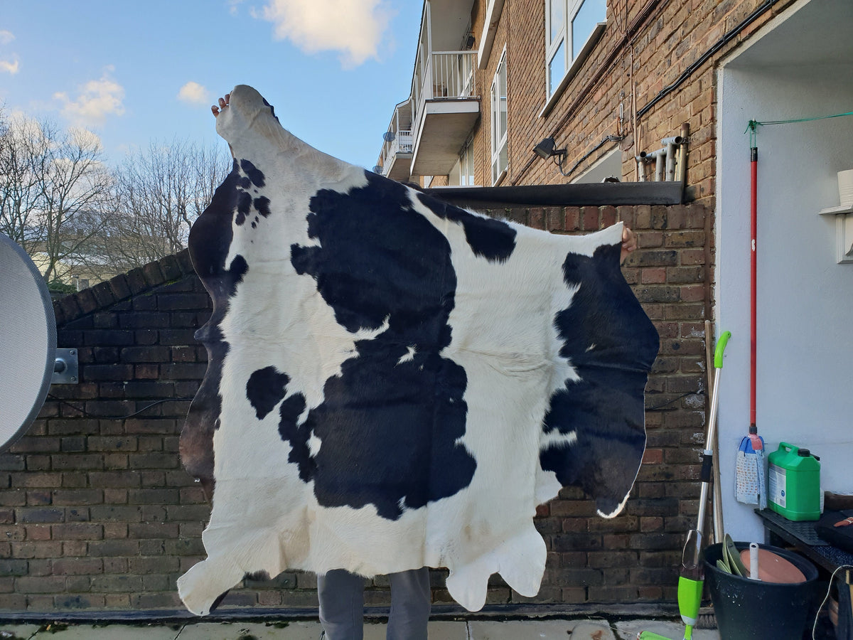 XL Genuine Cowhide Cow Skin Black And White Pattern