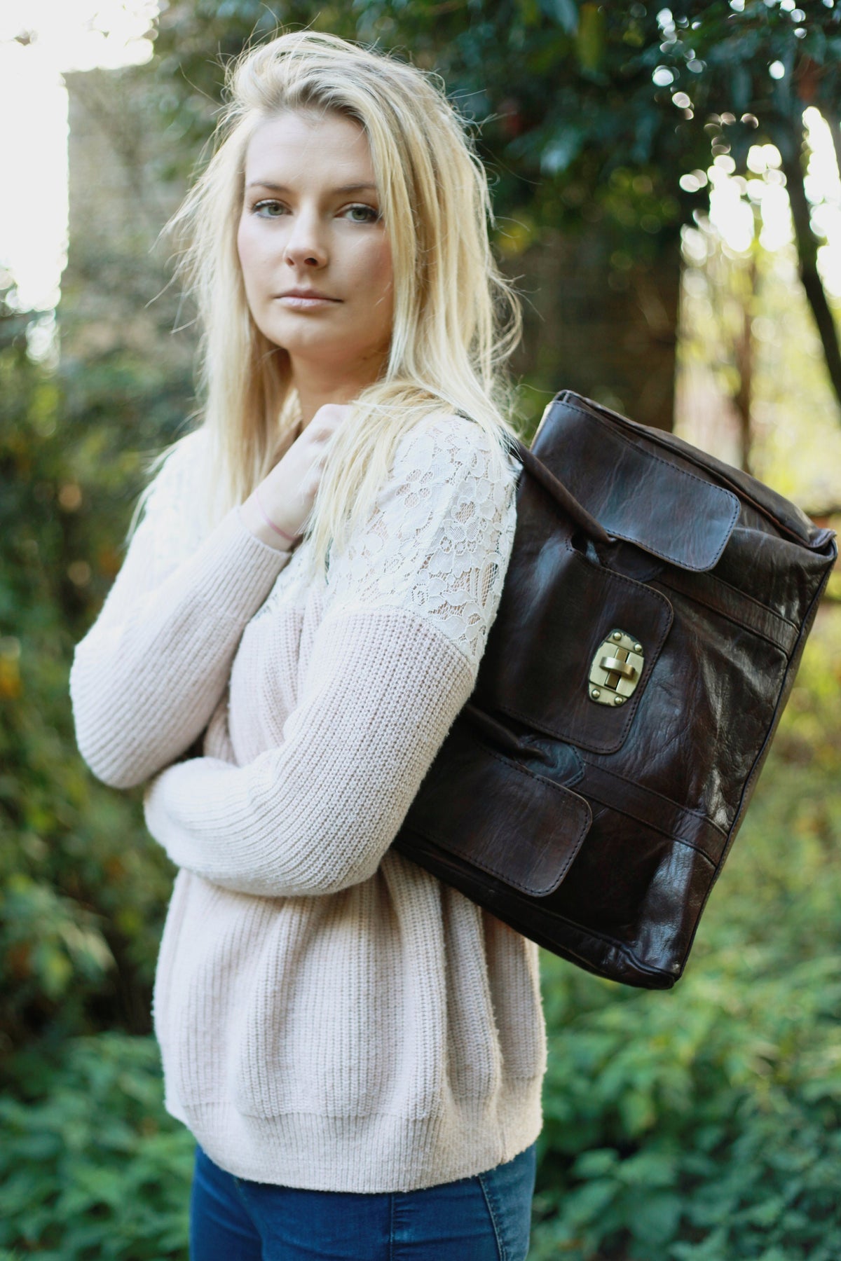 Brown Leather Shoulder Bag Handbag