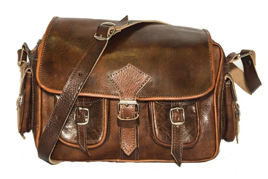 Medium Wine Leather Moroccan Camera Bag Satchel | 80's Style