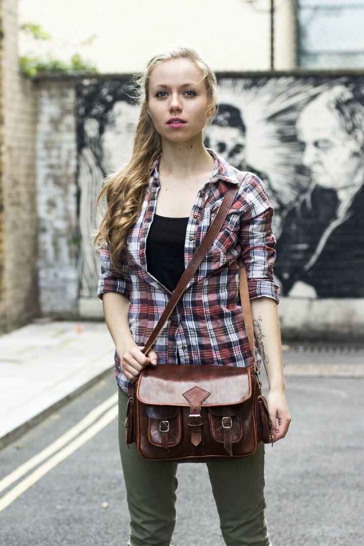 Medium Wine Leather Moroccan Camera Bag Satchel | 80's Style