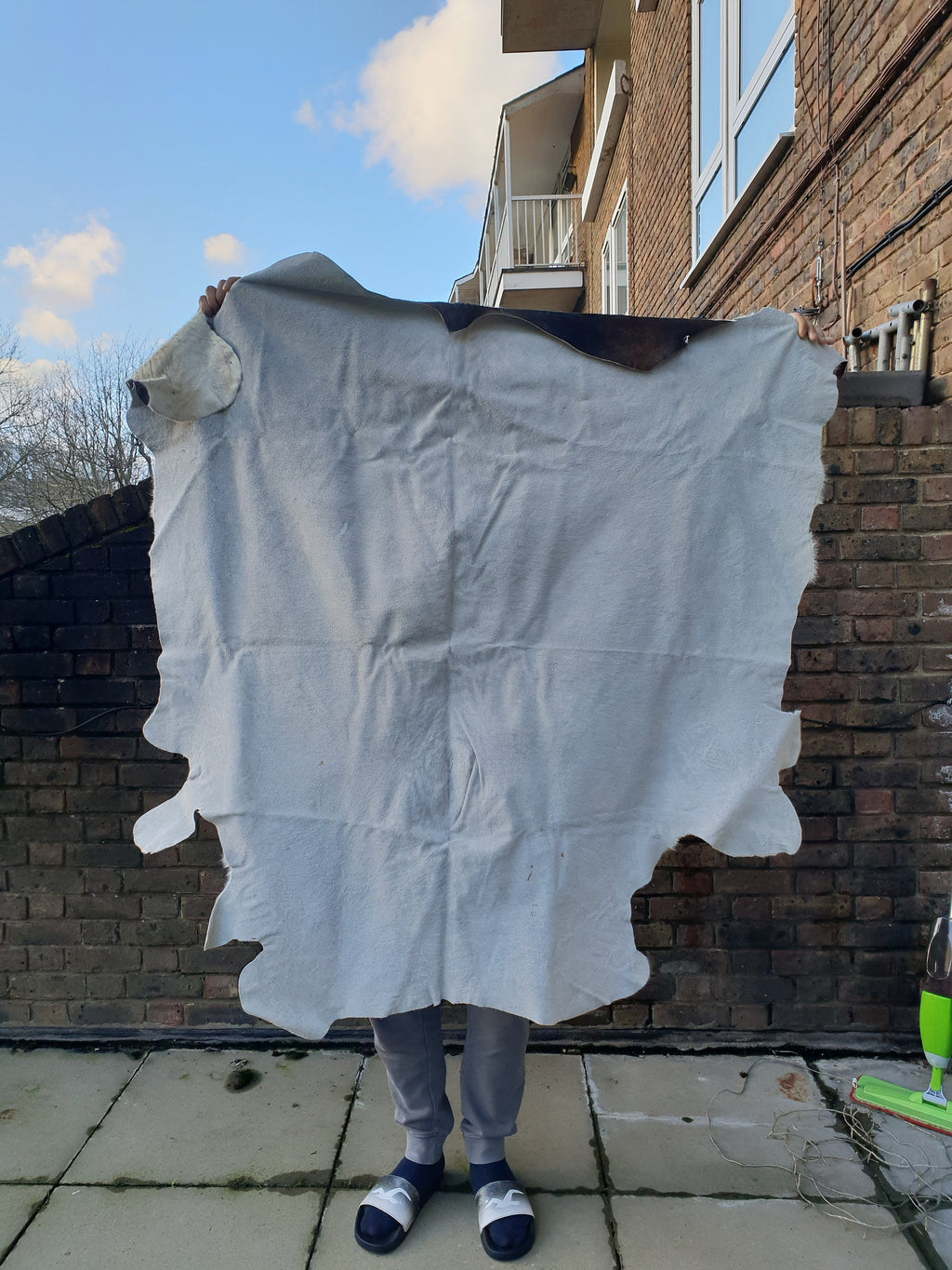 XL Genuine Cowhide Cow Skin Black And White Pattern