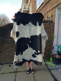 XL Genuine Cowhide Cow Skin Black And White Pattern