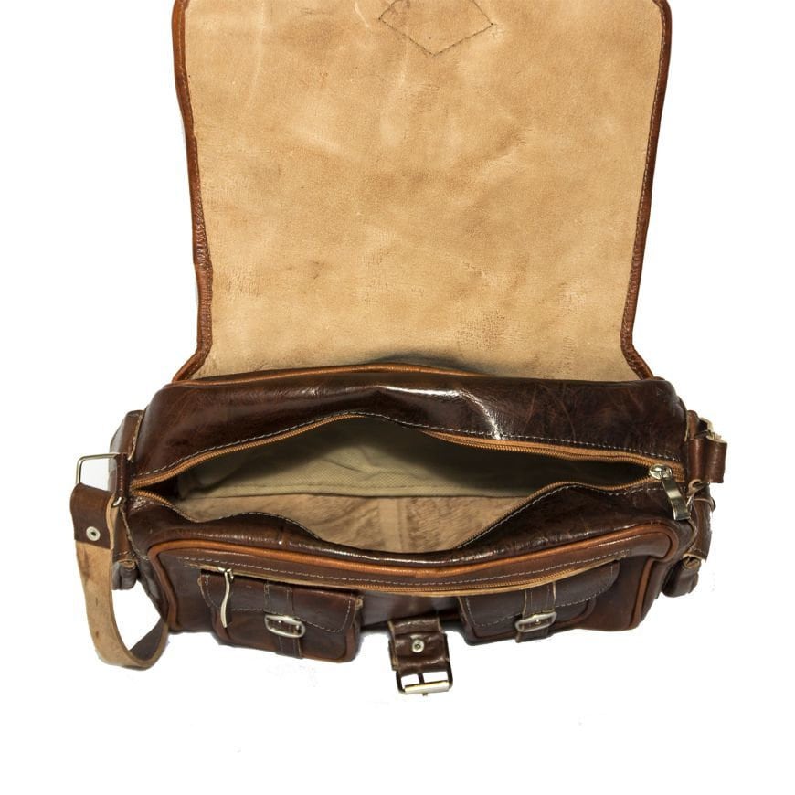 Medium Wine Leather Moroccan Camera Bag Satchel | 80's Style