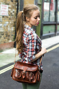 Medium Wine Leather Moroccan Camera Bag Satchel | 80's Style