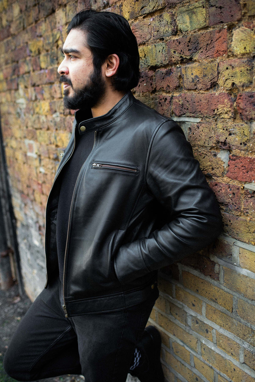 Soft Black Leather Motorcycle Biker Jacket