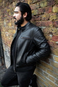 Soft Black Leather Motorcycle Biker Jacket